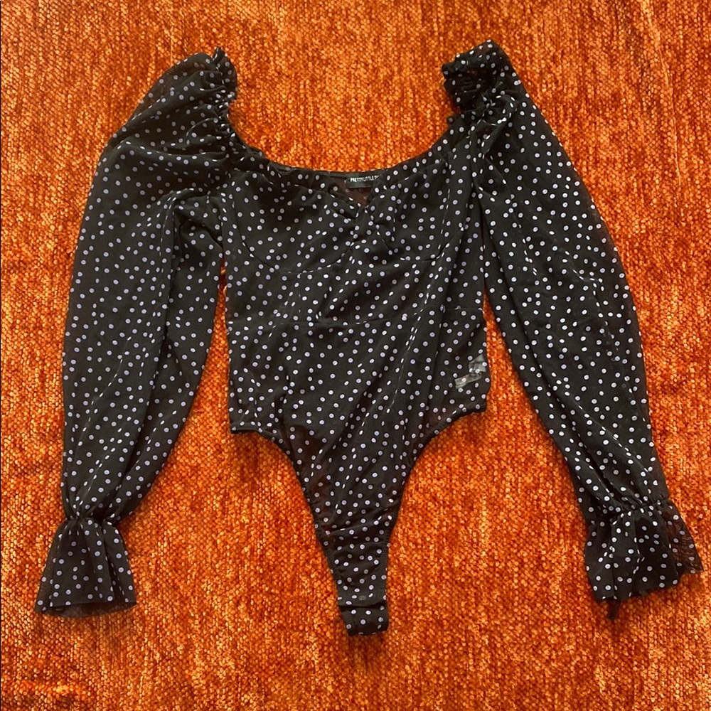 Black Polka Dot Woman’s Bodysuit